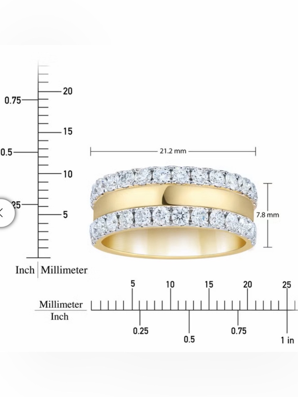 Real natural diamond 14k yellow gold wedding band 1.28 ct layered ring VS2 I - Picture 10 of 10